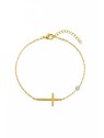 Emily Westwood Delicato bracciale in acciaio con croce EWB260608G donna