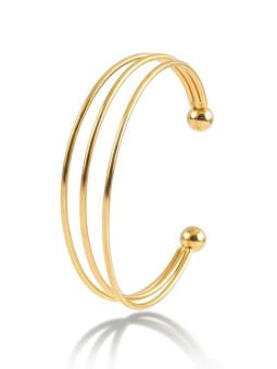 Marc Malone Elegante bracciale triplo in acciaio placcato oro MCB250414G donna