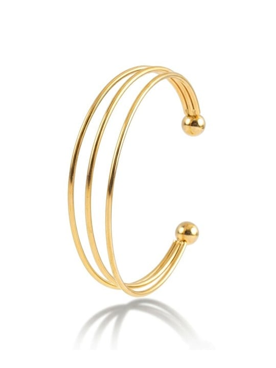 Marc Malone Elegante bracciale triplo in acciaio placcato oro MCB250414G donna