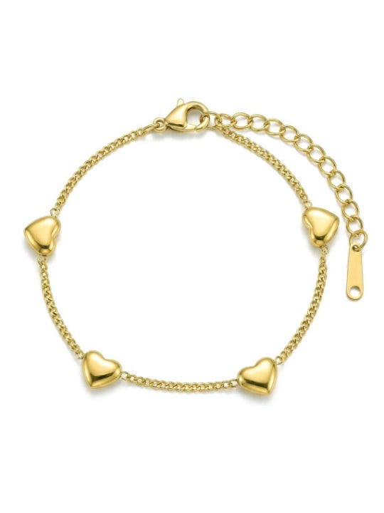 Victoria Walls Bracciale placcato oro con cuori Vaelisse Gold VWB260689G donna