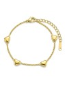 Victoria Walls Bracciale placcato oro con cuori Vaelisse Gold VWB260689G donna