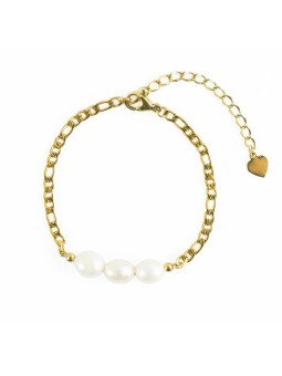 Victoria Walls Bracciale placcato oro con perle autentiche Orlisse Gold VWB260758G donna