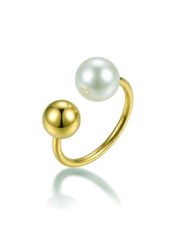 Victoria Walls Anello aperto placcato oro con perla VWR260765G donna