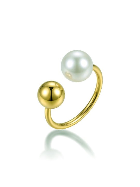 Victoria Walls Anello aperto placcato oro con perla VWR260765G donna