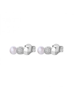 Rosato Orecchini lunghi in argento con zirconi e perle Azzurra RZAZ023 donna