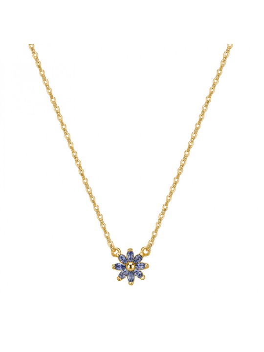 Rosato Incantevole collana a forma di fiore placcata in oro con zirconi Gaia RZGA63 donna