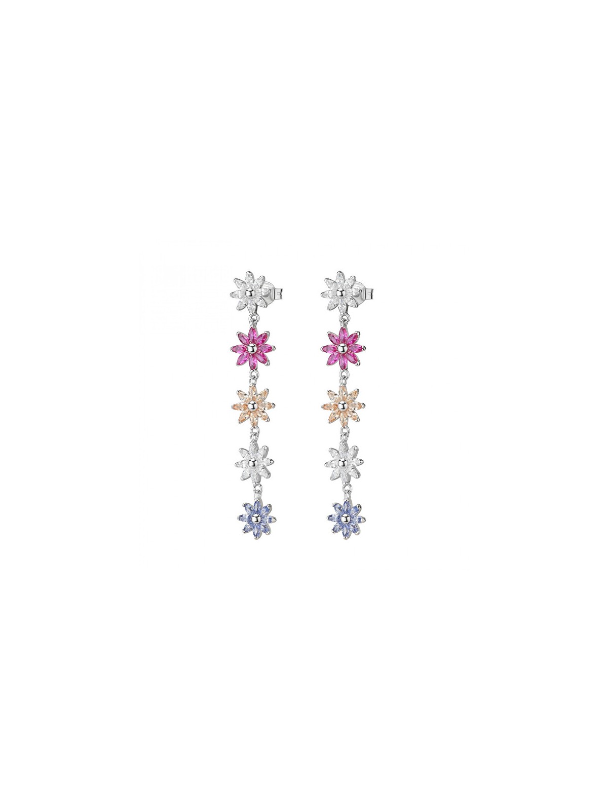 Rosato Lussuosi orecchini a forma di fiore con zirconi colorati Gaia RZGA76 donna
