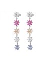Rosato Lussuosi orecchini a forma di fiore con zirconi colorati Gaia RZGA76 donna