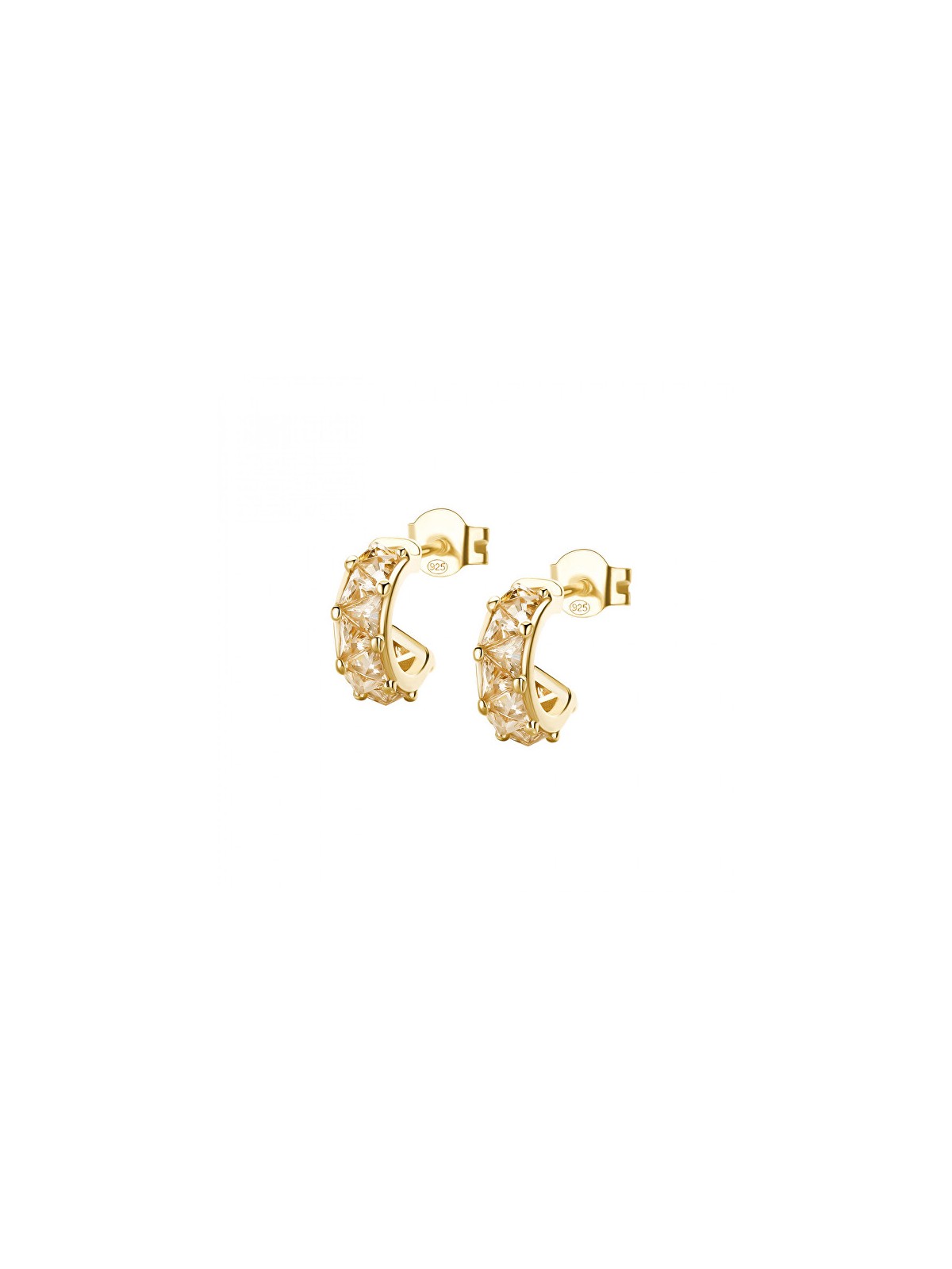 Rosato Eleganti orecchini a cerchio con zirconi color champagne Vittoria RZVT28 donna