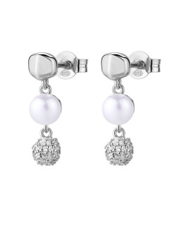 Rosato Orecchini pendenti in argento con vera perla e zirconi Azzurra RZAZ029 donna