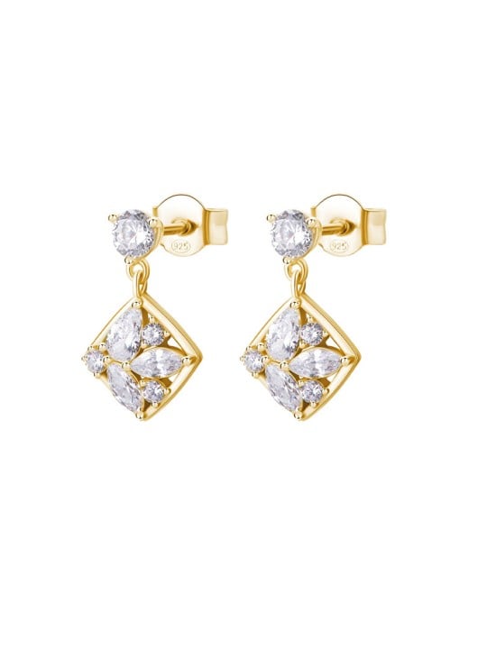 Rosato Splendidi orecchini placcati in oro con zirconi cubici Gemma RZGE59 donna