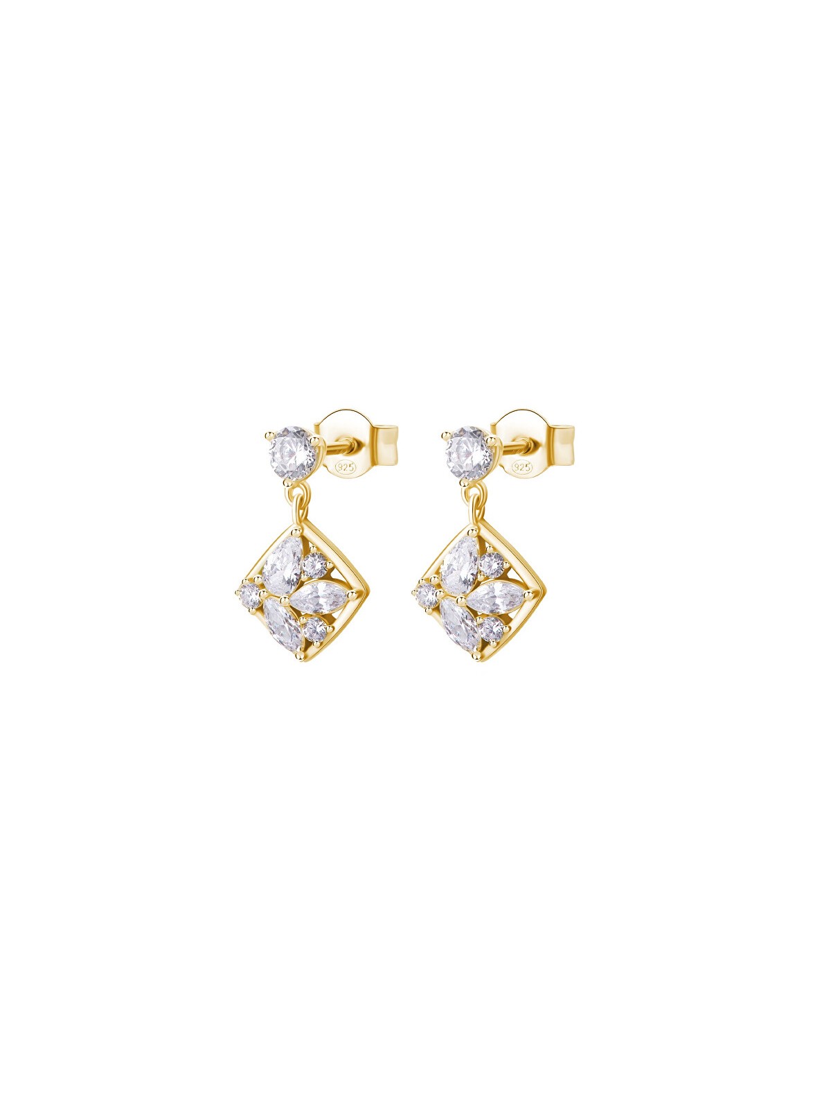 Rosato Splendidi orecchini placcati in oro con zirconi cubici Gemma RZGE59 donna