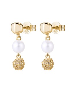 Rosato Orecchini pendenti placcati oro con vera perla e zirconi Azzurra RZAZ030 donna