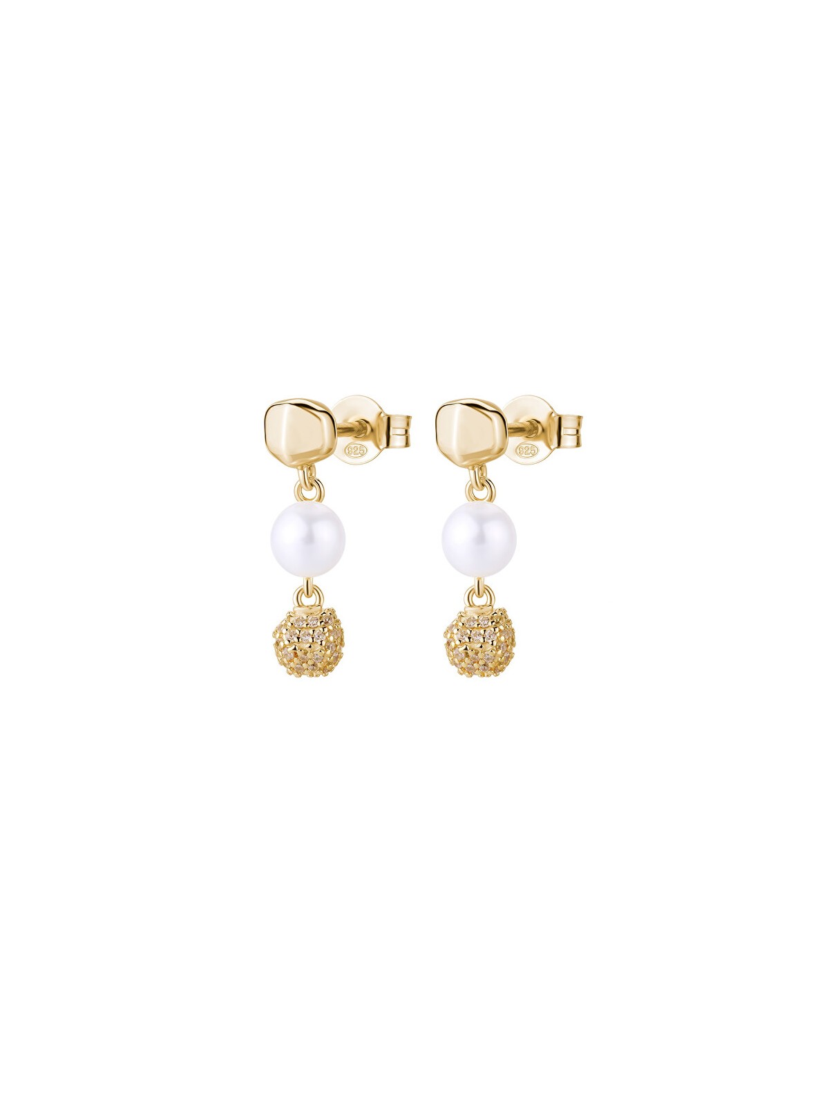 Rosato Orecchini pendenti placcati oro con vera perla e zirconi Azzurra RZAZ030 donna