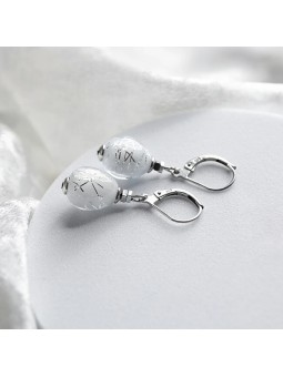 Lampglas Orecchini pendenti Snow Nude in argento sterling ENM6/AG/RHO donna
