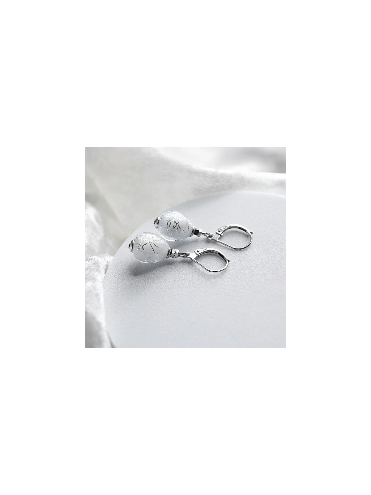 Lampglas Orecchini pendenti Snow Nude in argento sterling ENM6/AG/RHO donna