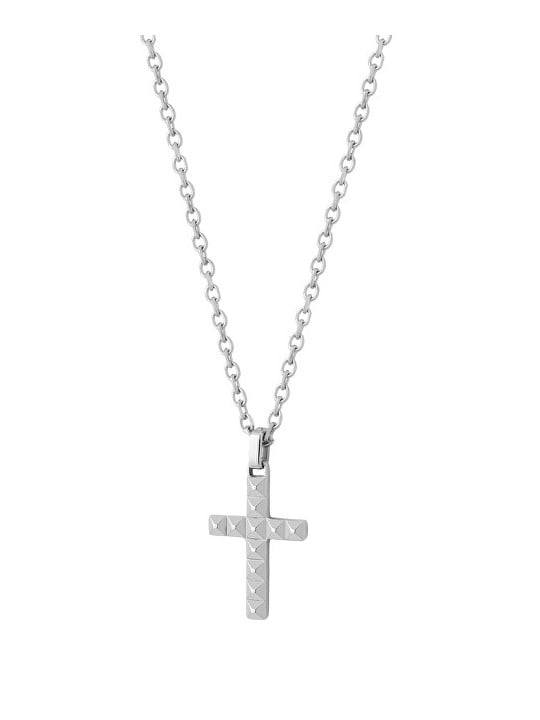Liu Jo Elegante collana da uomo in acciaio CrossmlJ666 uomo