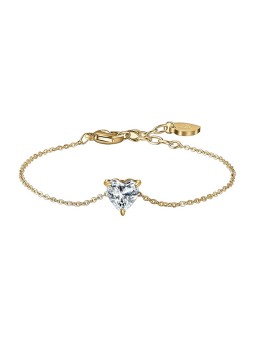Luca Barra Bracciale coordinato placcato oro con cuore trasparente BK2769 donna