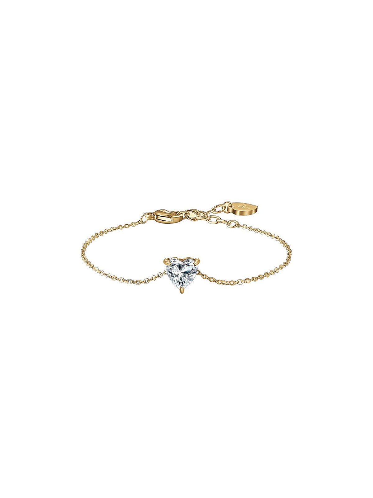 Luca Barra Bracciale coordinato placcato oro con cuore trasparente BK2769 donna