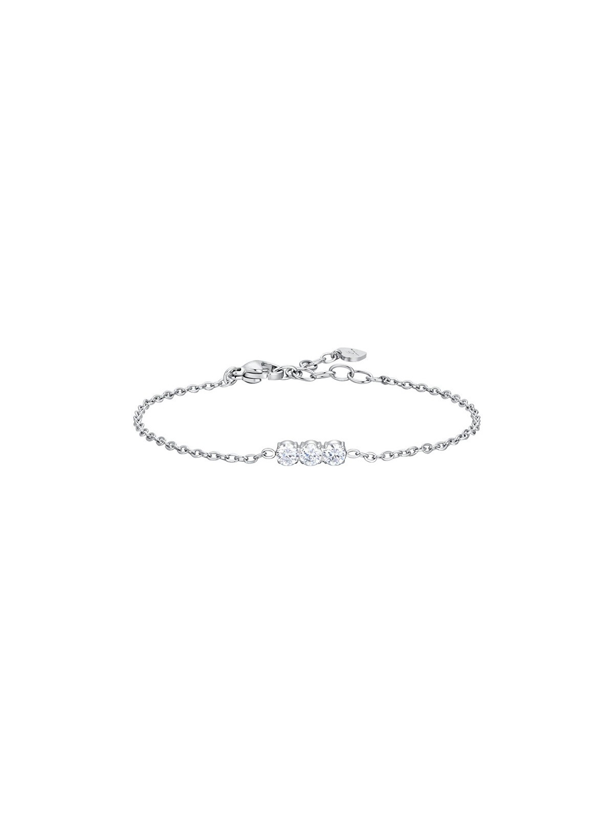 Luca Barra Elegante bracciale in acciaio con cristalli trasparenti BK2806 donna