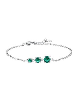 Luca Barra Elegante bracciale in acciaio con zirconi verdi BK2819 donna