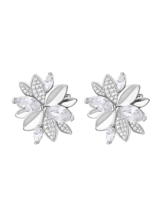 Rosato Orecchini in argento a forma di fiore con zirconi cubici Gaia RZGA56 donna