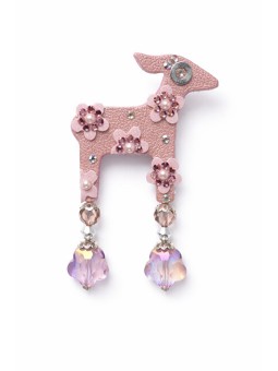 Deers Mini spilla a forma di cerbiatta con rosa donna