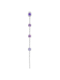 Luca Barra Orecchino a catena singola con cristalli viola OK1541 donna