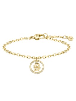 Hugo Boss Affascinante bracciale in acciaio placcato oro Double B 1580807 donna