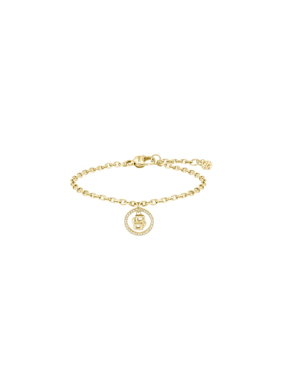 Hugo Boss Affascinante bracciale in acciaio placcato oro Double B 1580807 donna