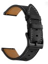 4wrist Cinturino in pelle - 22 mm Nero unisex