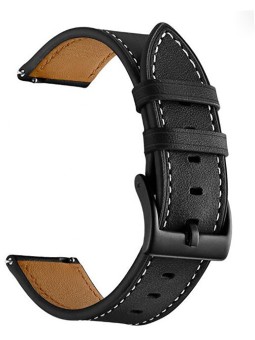 4wrist Cinturino in pelle per Garmin 20 mm - Nero unisex