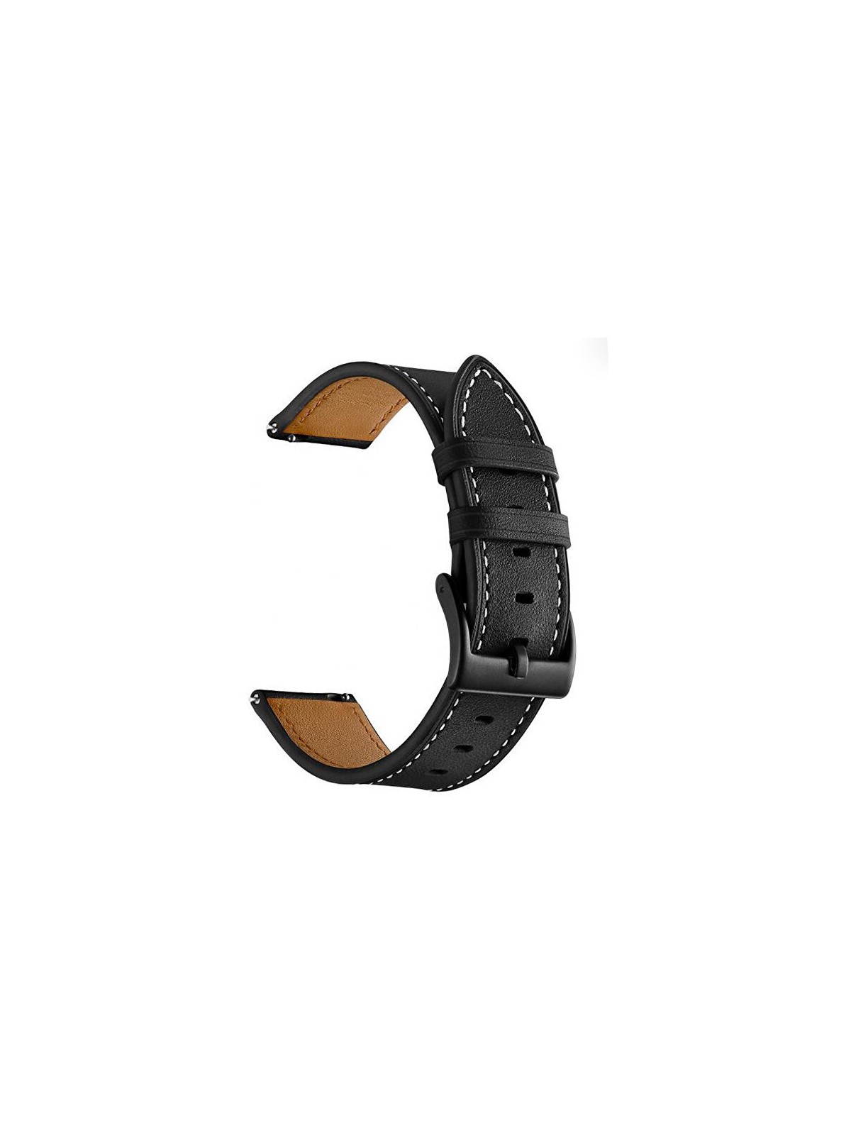 4wrist Cinturino in pelle per Garmin 22 mm - Nero unisex