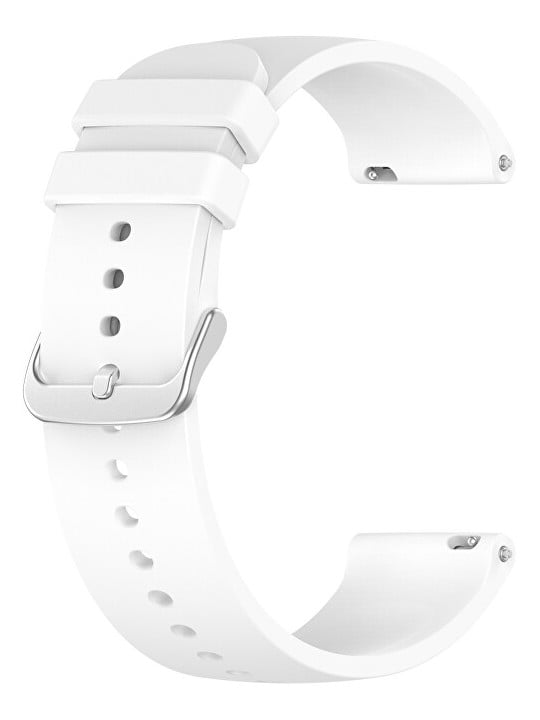 4wrist Cinturino universale in silicone con fibbia argentata 20 mm - Bianco unisex