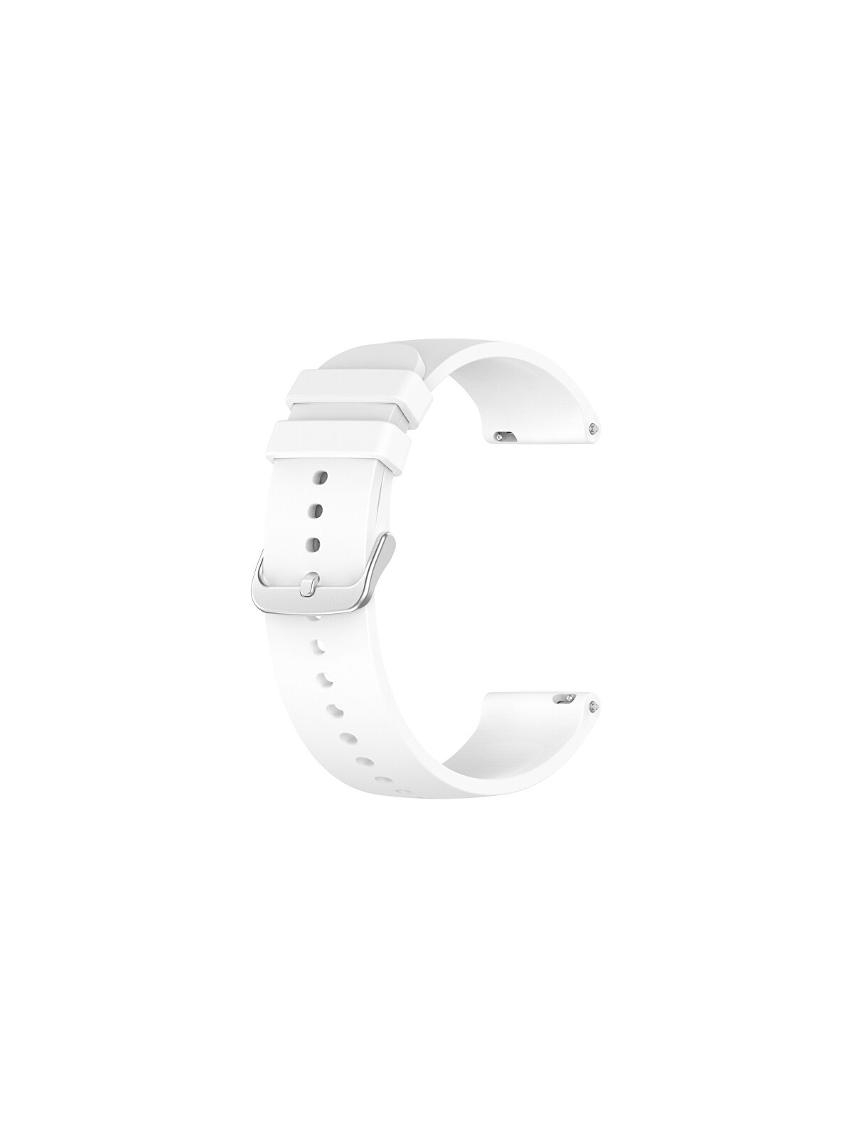 4wrist Cinturino universale in silicone con fibbia argentata 20 mm - Bianco unisex