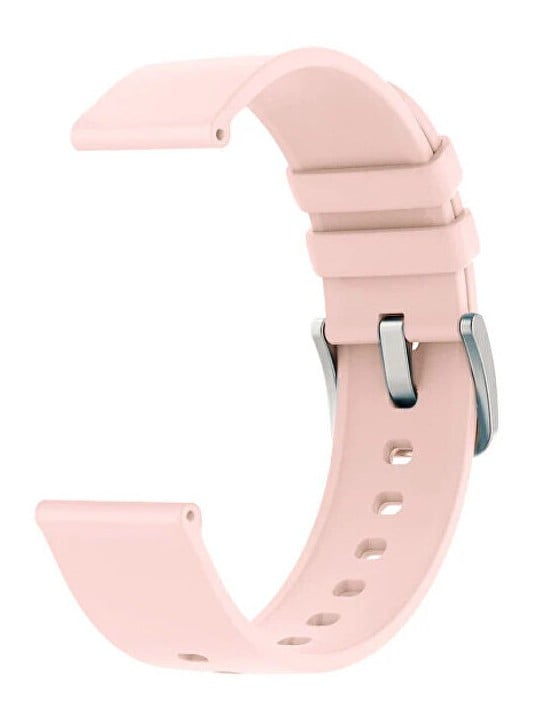 4wrist Cinturino universale in silicone con fibbia argentata da 22 mm - Rosa donna
