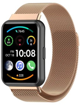 4wrist Cinturino milanese con chiusura magnetica per Huawei Watch FIT 2 - Oro rosa unisex