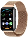4wrist Cinturino milanese con chiusura magnetica per Huawei Watch FIT 2 - Oro rosa unisex