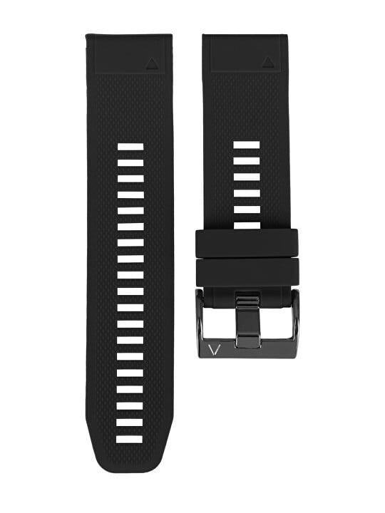 4wrist Cinturino in silicone per Garmin Fenix 7X/Fenix 6X/Fenix 5X Plus/Fenix 3 - 26 mm - Nero unisex