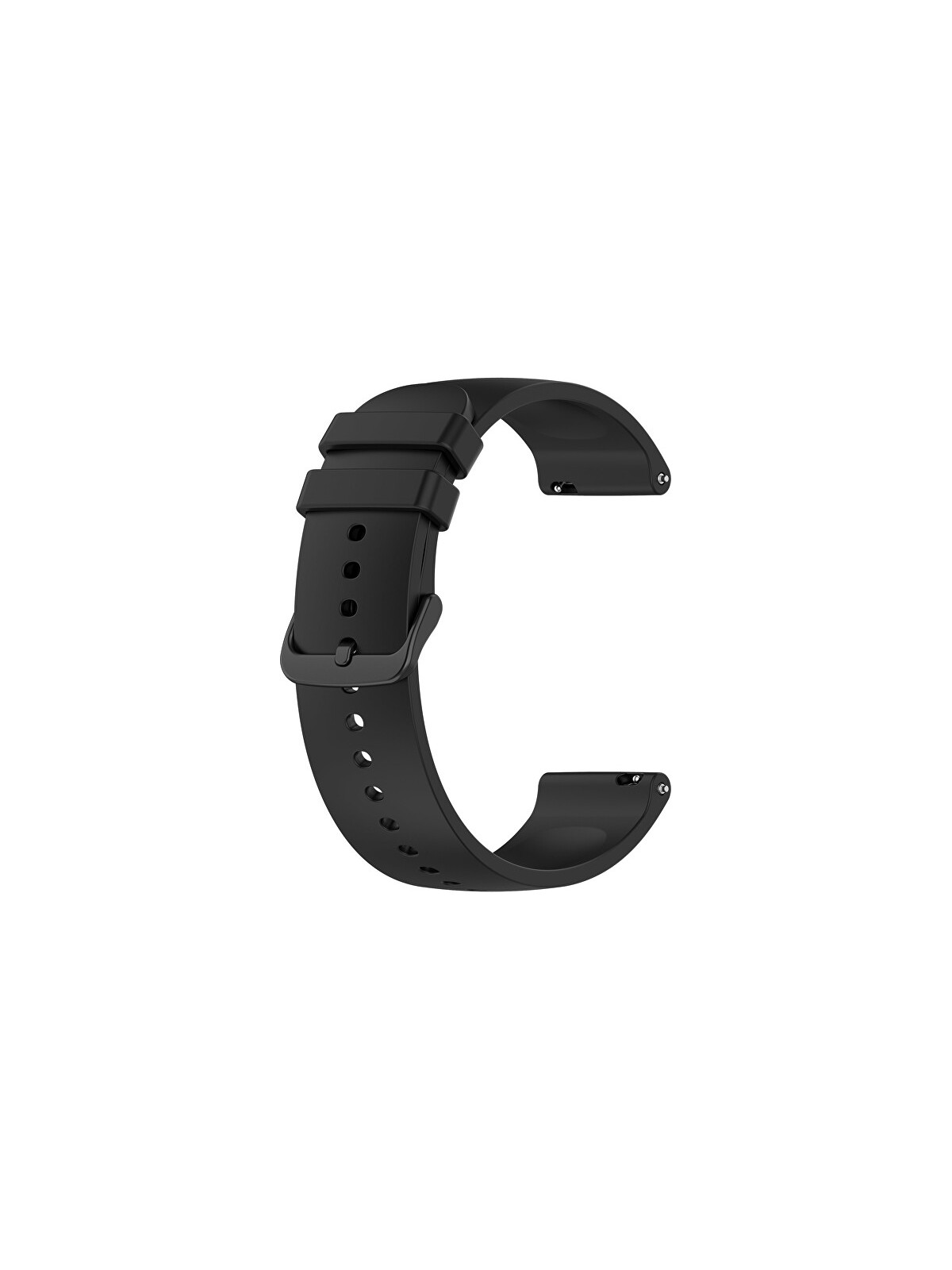 4wrist Cinturino universale in silicone con fibbia nera 20 mm - Nero unisex