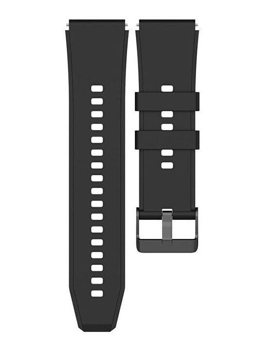 4wrist Cinturino in silicone con fibbia nera 20 mm - Nero unisex