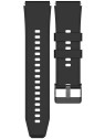4wrist Cinturino in silicone con fibbia nera 20 mm - Nero unisex