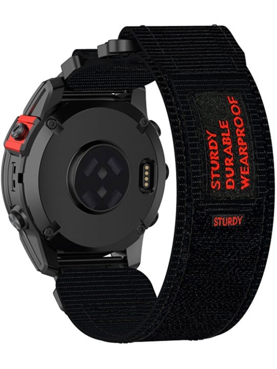 4wrist Cinturino in velcro per Garmin 20 mm - Nero unisex