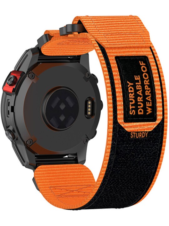 4wrist Cinturino in velcro per Garmin 22 mm - Arancione unisex