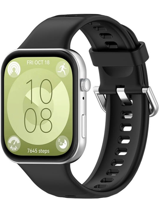 4wrist Cinturino in silicone per Huawei Fit 3 - Nero unisex