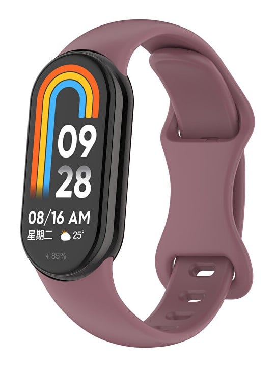 4wrist Cinturino in silicone per Xiaomi 9 e 8 - Viola fumo donna