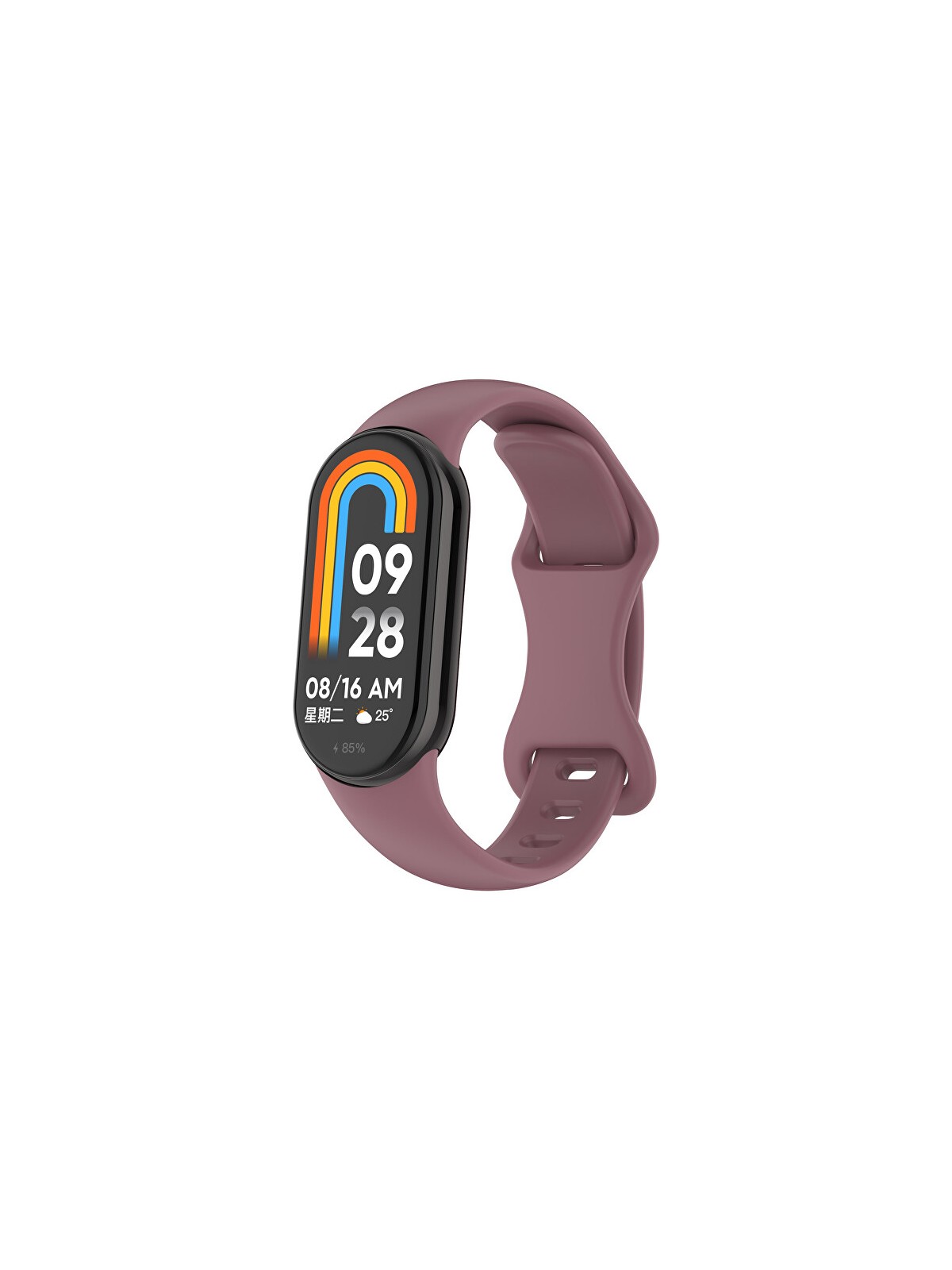 4wrist Cinturino in silicone per Xiaomi 9 e 8 - Viola fumo donna
