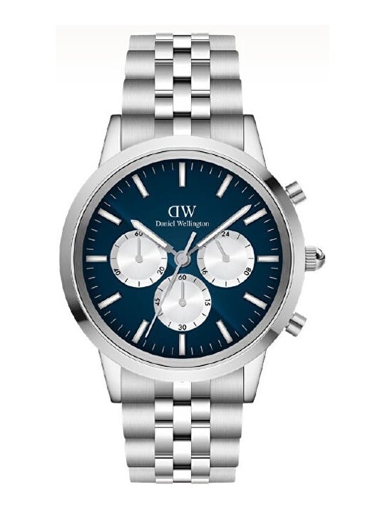 Daniel Wellington Iconic 42 Chronograph Arch 5-Link Arctic Panda Silver DW00100874 unisex