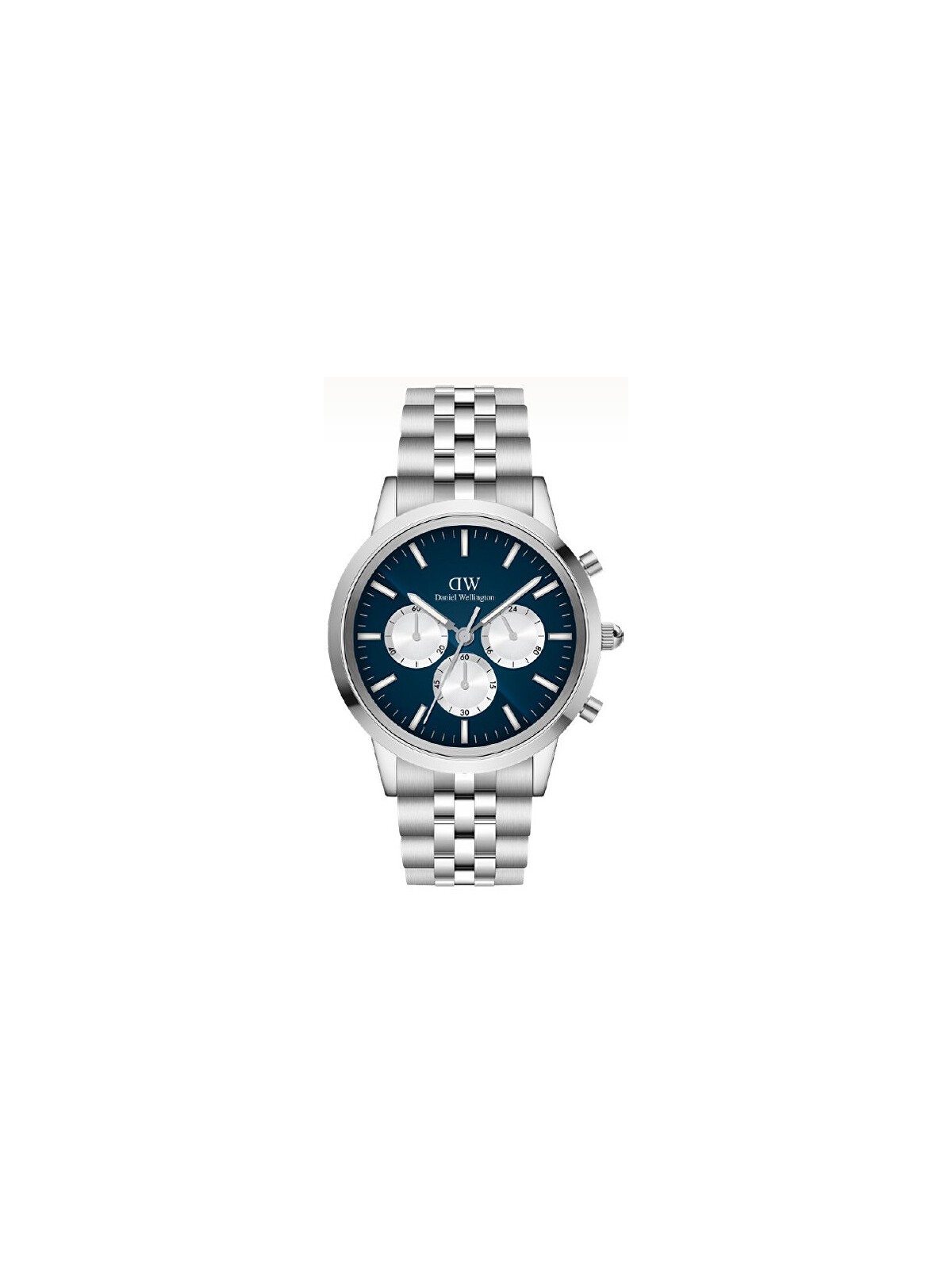 Daniel Wellington Iconic 42 Chronograph Arch 5-Link Arctic Panda Silver DW00100874 unisex
