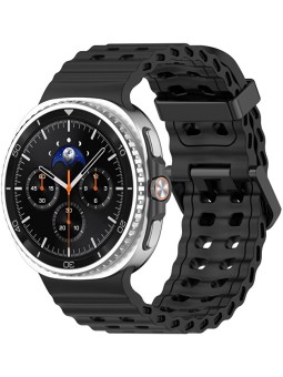 4wrist Cinturino sportivo in silicone per Samsung Galaxy Watch8 - Nero unisex